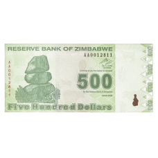 P98 Zimbabwe - 500 Dollar Year 2009